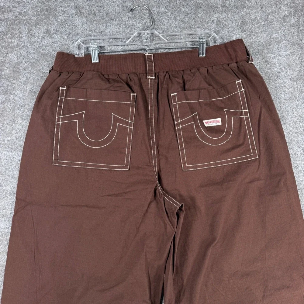 True Religion Men's 2XL Brown Cargo Pants NWT Baggy Utility Contrast Stitch Y2K